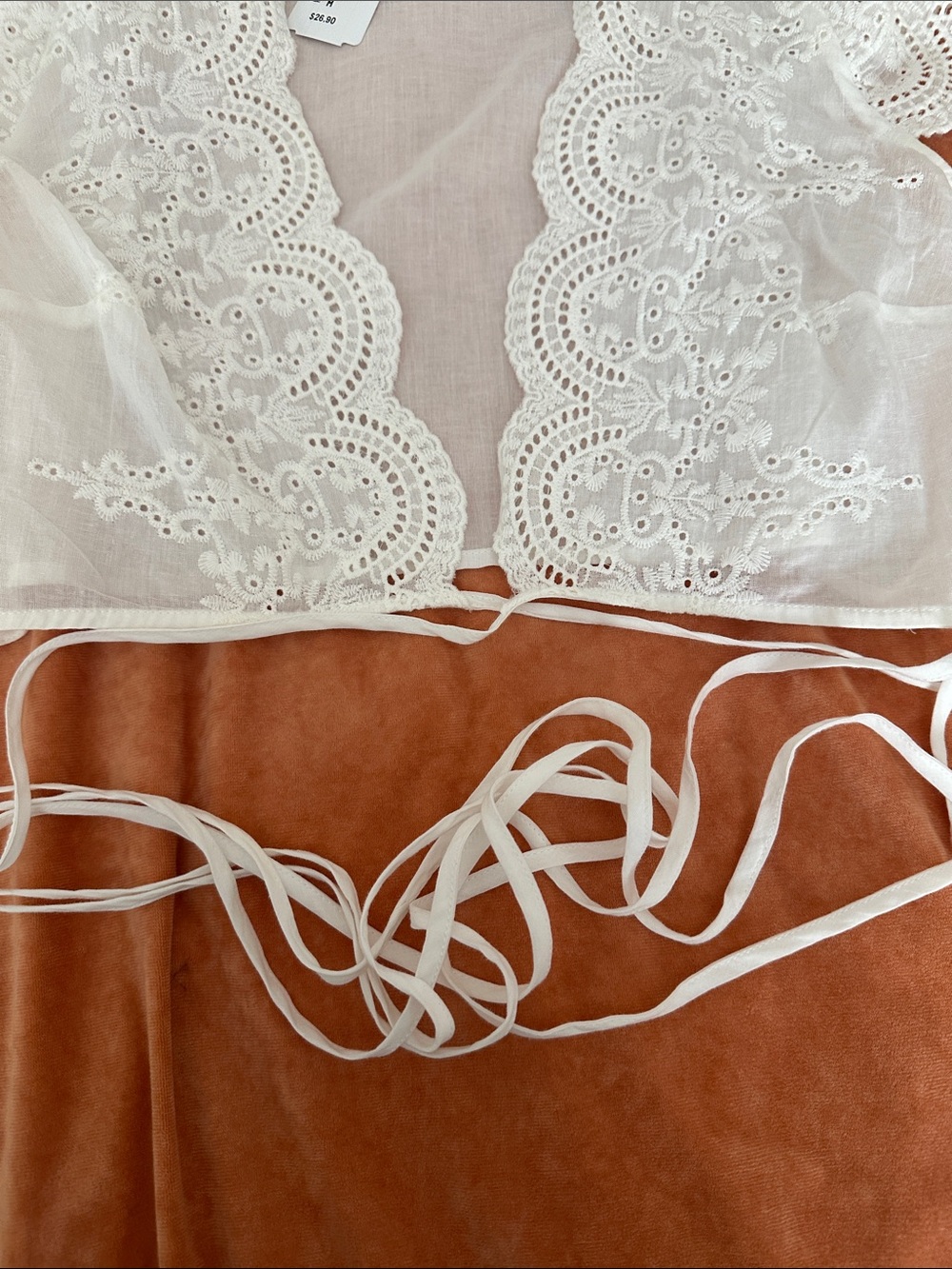 Windsor White Eyelet Tie-Front Cropped Top - Picture 4 of 4